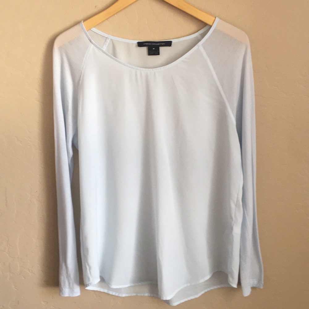 FRENCH CONNECTION Light blue long sleeve tee.